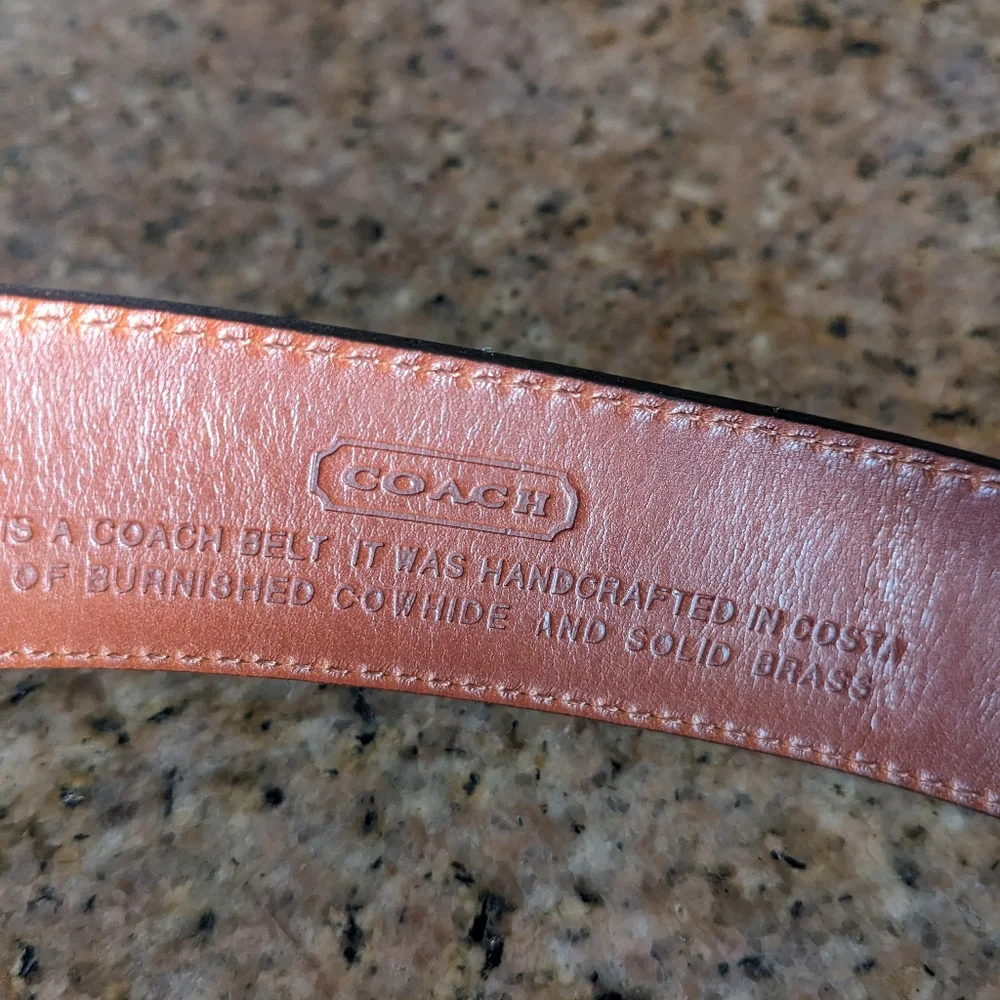 Coach Belt - Leather and Brass - 38 Inches - Picture 3 of 9
